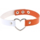 Double Color Metal Heart Collar WHITE/ORANGE