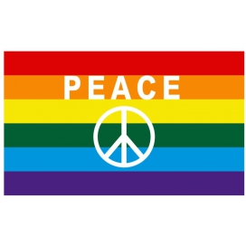 D700 Love & Peace Gay Pride Flag 007 60cmx90cm