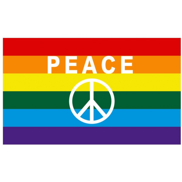 Rainbow Peace Symbol Flag 60 x 90cm