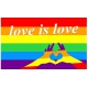 Bandiera Arcobaleno Love is Love Heart 90 x 150 cm