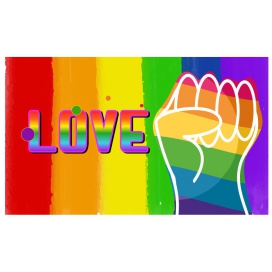 Rainbow Love Flag 90 x 150cm