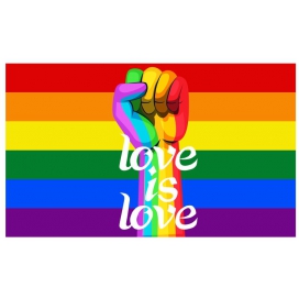 Bandera arco iris Love is Love 90 x 150cm