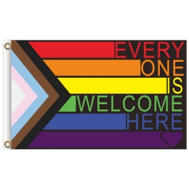 LGBT+ Welcome Here Flag 90 x 150cm