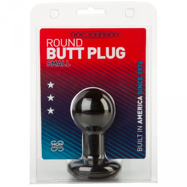 Plug Anal Redondo 8 x 4,5 cm Preto