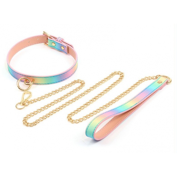 Sm Laser Pink Collar & Leash