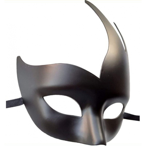 Flame Big Horned Mask - One Color BLACK