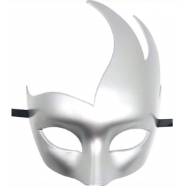 KinkHarness Flame Big Horned Mask - One Color SILVER