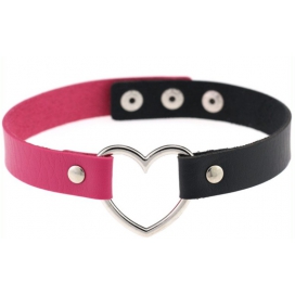 Double Color Metal Heart Collar Ramdom