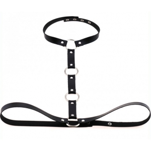 Kinky Party Necklace + Waist Neck Belt Black