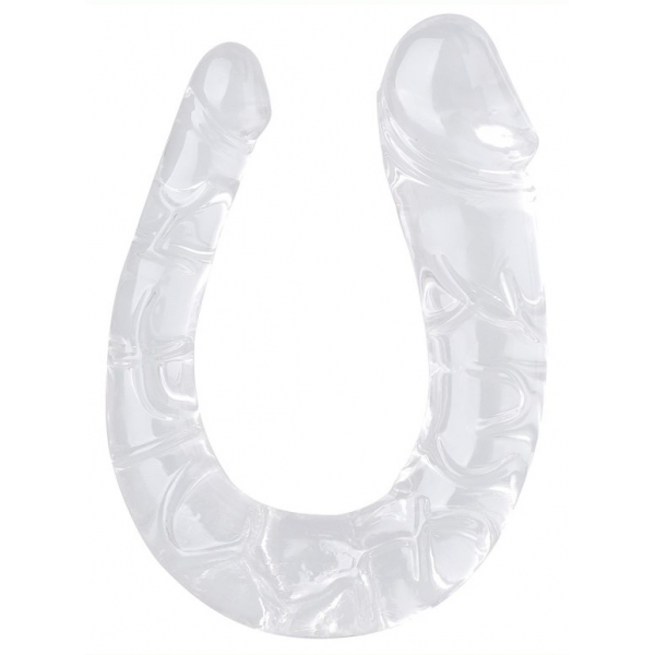 Dildo doppio trasparente U Jelly L 17 x 4,5 cm