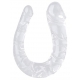 Dubbele Dildo Transparant U Jelly XL 19 x 5cm