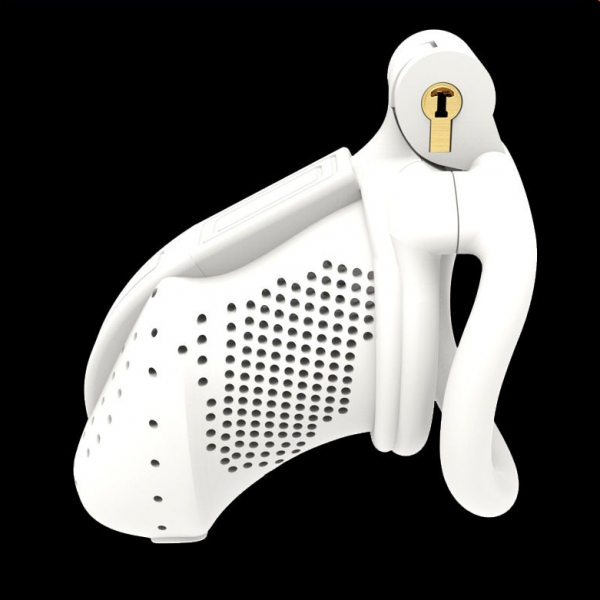 Wasp Plastic Chastity Cage WHITE BENT