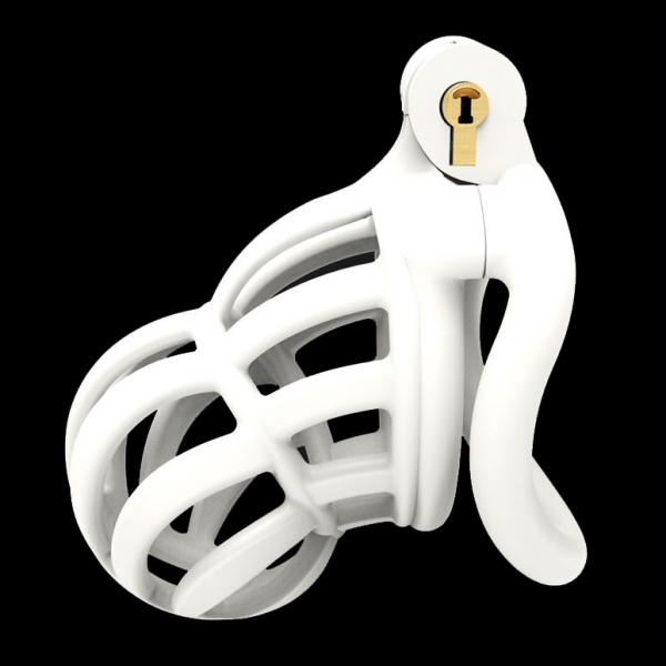 Narra Gabbia di castità 8 x 3,6 cm Bianco