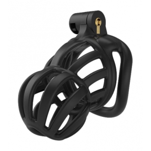 CockLock Narrow Plastic Chastity Cage BLACK BENT