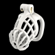 Biting Plastic Chastity Cage WHITE BENT