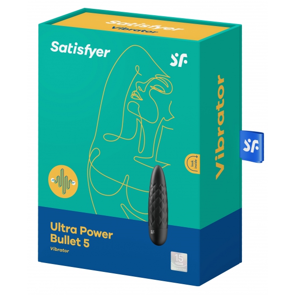 Ultra Power Bullet 5 Satisfyer Clitoral Stimulator Black