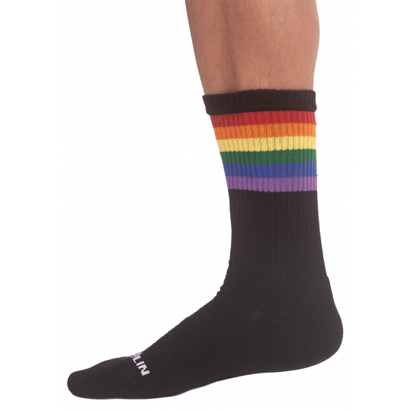 PRIDE GYM Rainbow black socks