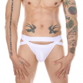 MenSexyWear Individual Hollowed-out Fashion Panty For Men WHITE