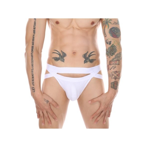 Individual Hollowed-out Fashion Panty For Men WHITE