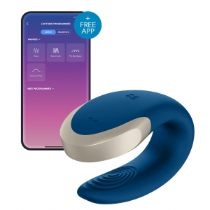 Satisfyer Estimulador Azul DOUBLE LOVE LUXURY Connected Stimulator