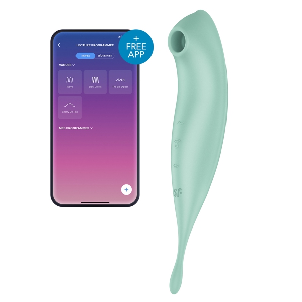 Stimolatore clitorideo collegato Twirling Pro Satisfyer Verde