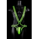 Body Glow Zwart-Neon Groen Singlet