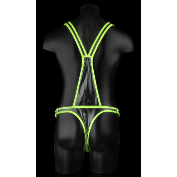 Body Glow Zwart-Neon Groen Singlet