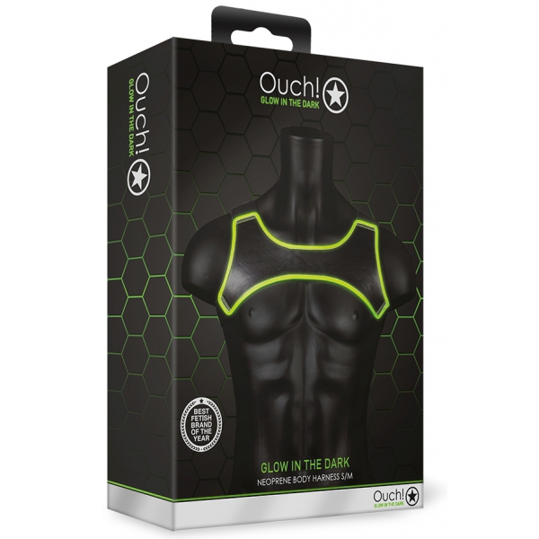 Arnês de Neoprene Glow Shoulder Harness Preto-Neon Verde