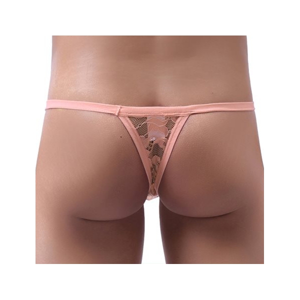 Hot Selling Gay Lace T-back Thong PINK