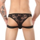 Low-waist See-through Lace Men Sexy Panty BLACK