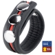 Cockring in pelle 3 pressioni nero-rosso