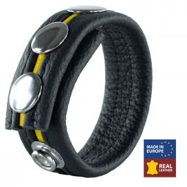 The Red Leather Cockring 3 Pressures Black-Yellow