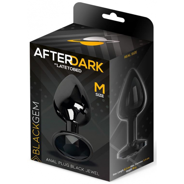 AfterDark Jewel Plug M 7 x 3,3cm Negro