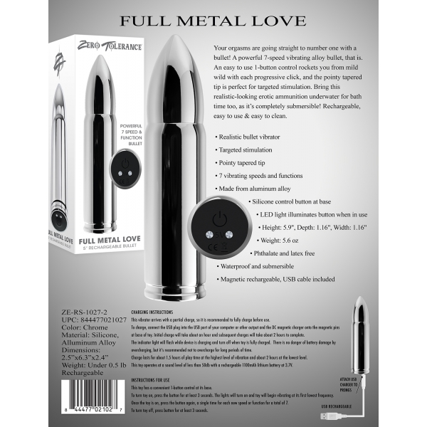 Full Metal Love Vibro 11 x 3cm