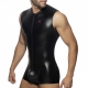 Body Tank Top Front Zip Rub Black