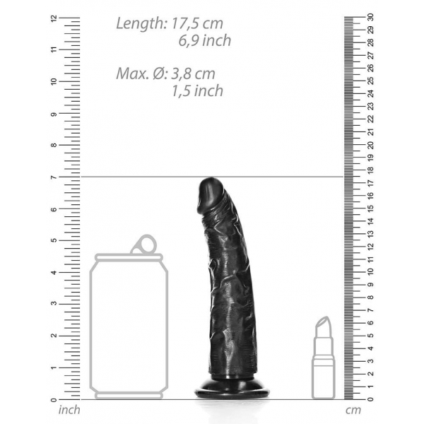 Dildo Slim Dildo RealRock 15.5 x 3.8cm Schwarz