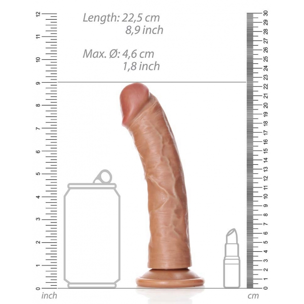 Realistischer Dildo Curved Saugnapf RealRock 20 x 4.6cm Latino