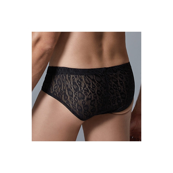 Leopard Lace Shorty Allure Zwart