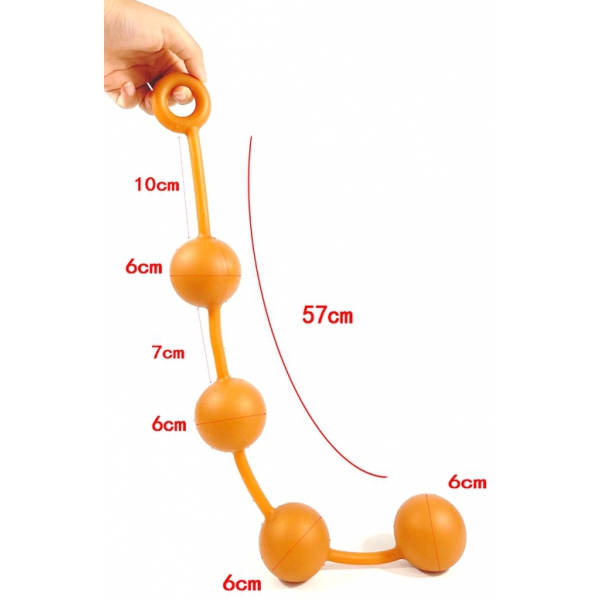 Ass Orange Bolas anales de silicona 50 x 5,5cm