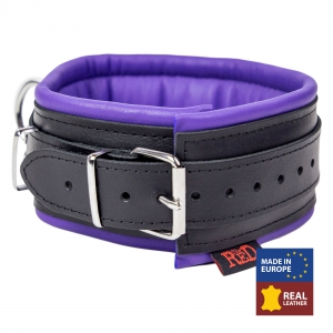 The Red Padded Leather Collar 3 Rings D Purple