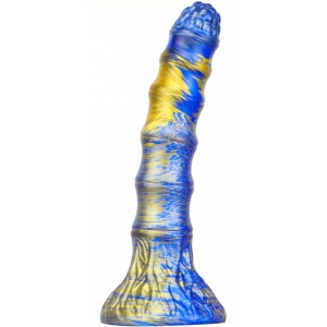 MetallicAnal Consolador Fantasy Bamspin 15 x 3.3cm Azul-Oro