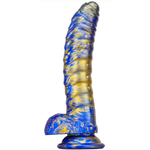 Mixed Colors Caterpillar Realistic Dildo BLUE