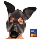 PUPPY LEDERMASKE SCHWARZ + ZUNGEN- UND OHRENSET SCHWARZ