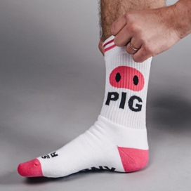 Sk8erboy HORNY PIG Socks - White
