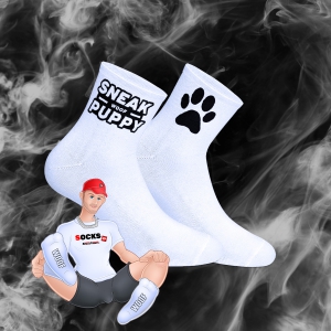 SneakFreaxx Calzini corti WOOF PUPPY Bianco