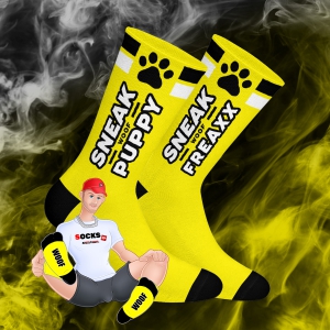 SneakFreaxx Calcetines WOOF PUPPY Amarillo