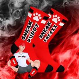 SneakFreaxx Calcetines WOOF PUPPY Rojo