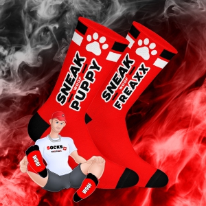 SneakFreaxx WOOF PUPPY Socken Rot