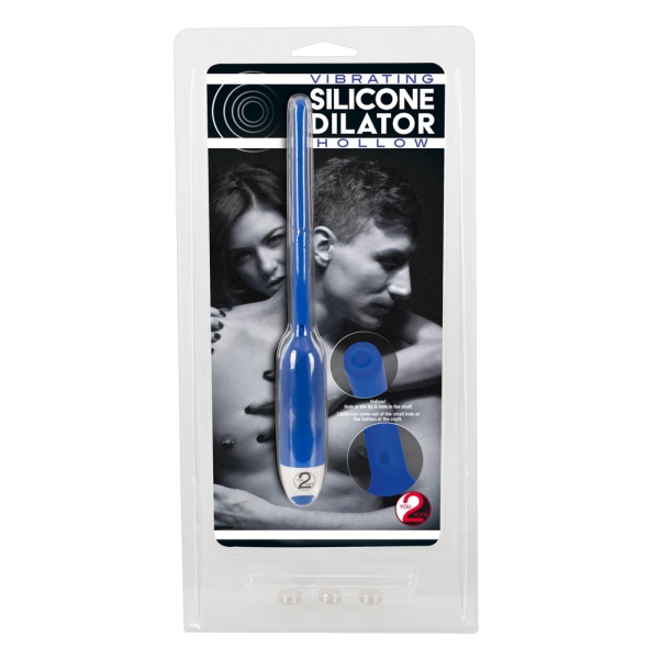 Vibrating silicone urethra rod Dilator Hollow 11cm - Diameter 8mm