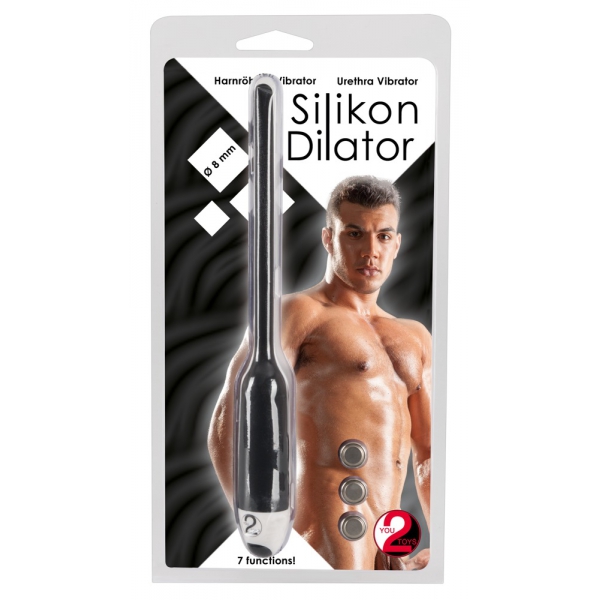Tige d'urètre vibrante en silicone Dilator Silk 11cm - Diamètre 8mm